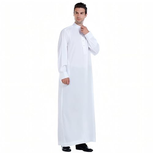 Men's Kaftan - Muslim Robe Thobe Caftan - color: White, size: Medium