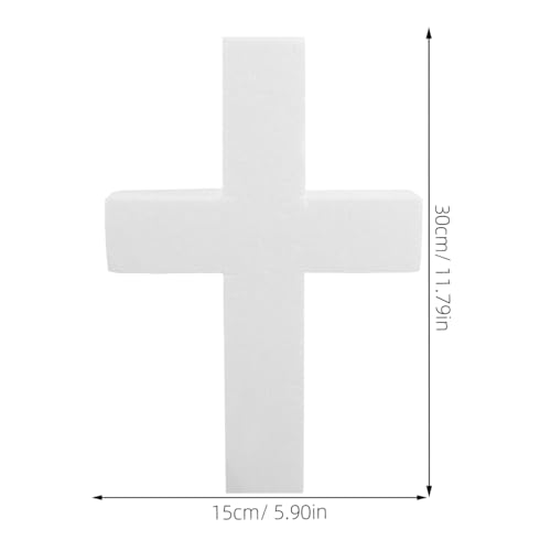 PRETYZOOM Foam Cross for Crafts Unfinished Cross Ornaments Diy Craft Foam Blank for Holy Communion Christmas Party Decorations Floral Arrangements Religious Celebrations 11.81 X 5.90 X 1.96 in