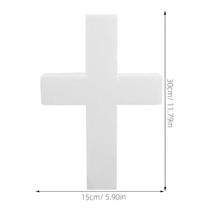 PRETYZOOM Foam Cross for Crafts Unfinished Cross Ornaments Diy Craft Foam Blank for Holy Communion Christmas Party Decorations Floral Arrangements Religious Celebrations 11.81 X 5.90 X 1.96 in