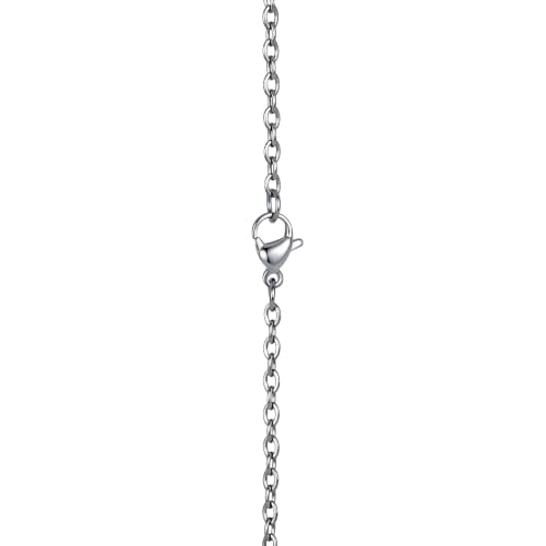 FM FM42 Temperature Sensing Color Changing Pendant Necklace with 19.29" Stainless Steel Rolo Chain - color: Mermaid