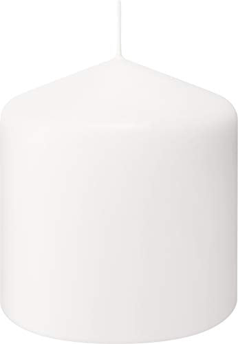 BOLSIUS 6 White Pillar Candles Bulk - 3x3 Inches Candle Set - 25+ Hours Clean Burning - No Palm Oil - 0% Animal Fat - Premium European Quality - Unscented Dripless Dinner Pillars - size: 3x3 Inches, style: 6 Count