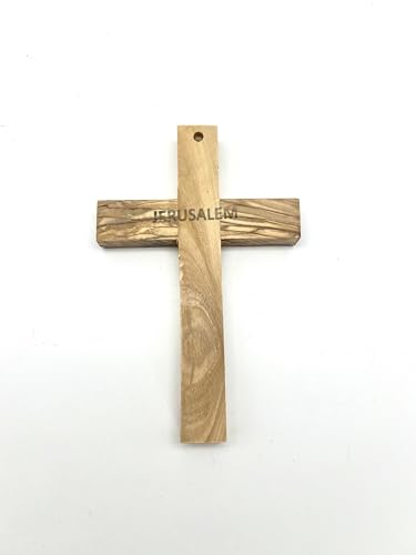 iHoly Land Crafts Olive Wood Wall Cross, Handmade in Bethlehem, 4.75x3.4in - size: 4.7"L x 3.4"W
