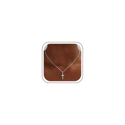 S925 Sterling Silver Cross Necklace for Women - color: 16+2 Inches