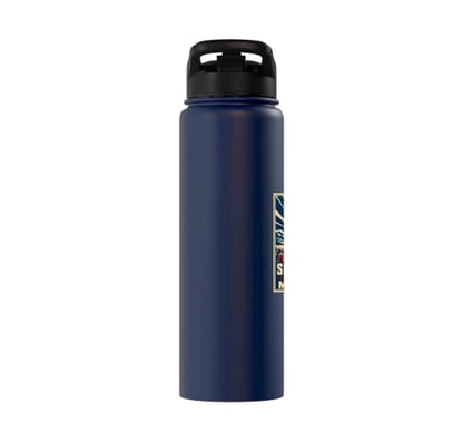 Sermon On The Mount Christian Faith Scripture Stainless Steel Insulated Water Bottle - color: Navy Blue