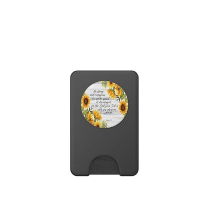 Joshua 1 9 Christian Bible Verse Sunflower Scripture Quote PopSockets PopWallet for MagSafe - style: Magnetic PopWallet