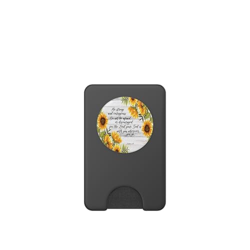 Joshua 1 9 Christian Bible Verse Sunflower Scripture Quote PopSockets PopWallet for MagSafe - style: Magnetic PopWallet