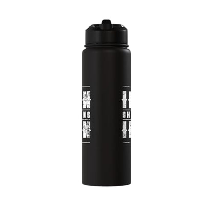 Iron Sharpens Iron Christian Gym Water Bottles Bible Verse Stainless Steel Insulated Water Bottle - color: Black