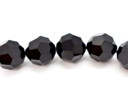100pcs Adabele Austrian 4mm (0.16 Inch) Small Faceted Round Crystal Beads Jet Black Compatible with Swarovski Crystals Preciosa - color: Jet Black, size: 4mm Small (100pcs)