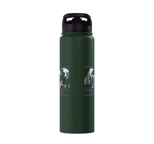 412 Skyline Number City Pride Script Stainless Steel Insulated Water Bottle - color: Dark Green