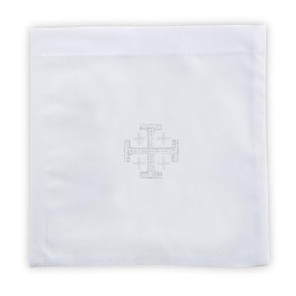 Trinity Church Supply Jerusalem Cross Chalice Pall with Insert Traditional Catholic Church Supplies, 7 Inch Square, Pack of 4