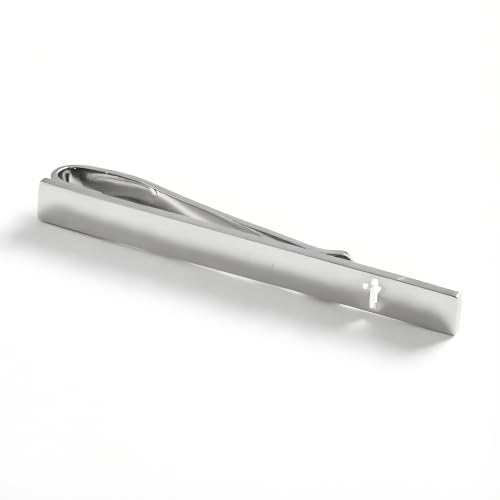 Tie Clips for Men, Mens Tie Clip Silver, Mens Tie Bars, Clip on Tie for Men - color: Silver Tie Clip C