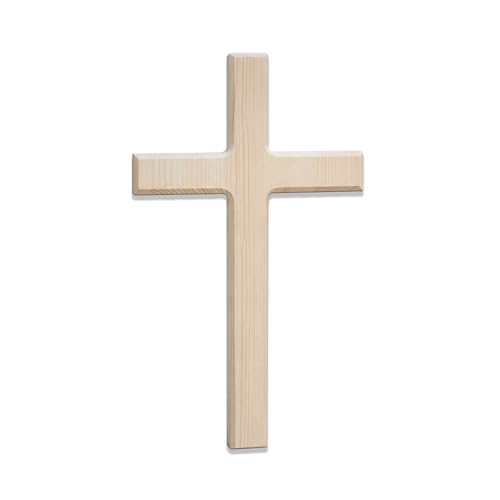 M UPTAOSUI 13in Pine Wood Cross Wall Decor, Religious Farmhouse Rustic