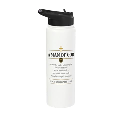 Men's Christian Man Of God Jesus Christ Faith Based Gifts Stainless Steel Insulated Water Bottle