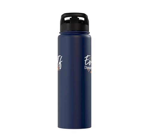 Christian Bible Verse Faith God Daniel 3:18 Even If Daniel Stainless Steel Insulated Water Bottle - color: Navy Blue