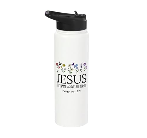 Jesus the Name All Above Names Christian Philippians 2 9-11 Stainless Steel Insulated Water Bottle