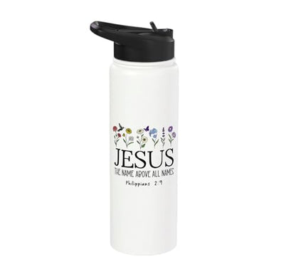 Jesus the Name All Above Names Christian Philippians 2 9-11 Stainless Steel Insulated Water Bottle