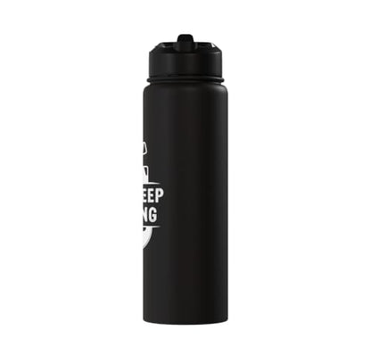 Just Keep Filming Film Industry Video Filmmaker Filming Stainless Steel Insulated Water Bottle - color: Black