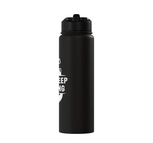 Just Keep Filming Film Industry Video Filmmaker Filming Stainless Steel Insulated Water Bottle - color: Black