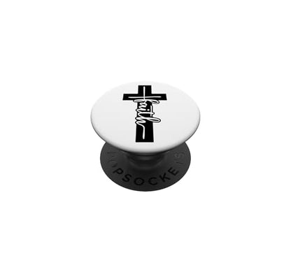 Christian Inspirational Pop Socket - Jesus Cross And Faith PopSockets Adhesive PopGrip - style: Adhesive PopGrip