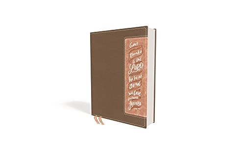 NIV, Beautiful Word Bible, Updated Edition, Peel/Stick Bible Tabs, Leathersoft, Brown/Pink, Red Letter, Comfort Print: 600+ Full-Color Illustrated Verses