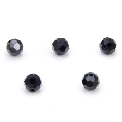 100pcs Adabele Austrian 4mm (0.16 Inch) Small Faceted Round Crystal Beads Jet Black Compatible with Swarovski Crystals Preciosa - color: Jet Black, size: 4mm Small (100pcs)