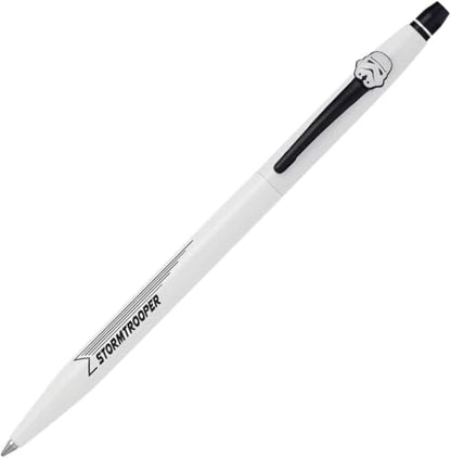 Cross Click Star Wars Stormtrooper in Imperial white lacquer, accented with a storm trooper emblem and satin-black appointments Refillable Rollerball Pen, Includes Luxury Gift Box