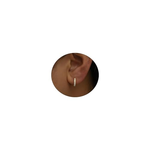 Small Gold/Silver Hoop Earrings for Women - color: Paved CZ Hoop
