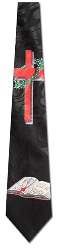 Cross Ties Mens Bible Necktie Religious Tie for Men Christian Neckties