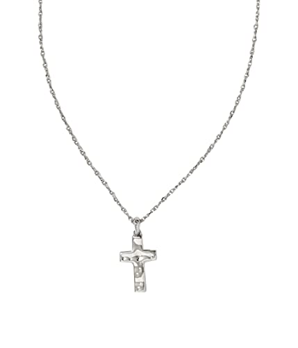 Kendra Scott Cross Pendant Necklace, Fashion Jewelry for Women - color: RHODIUM-PLATED