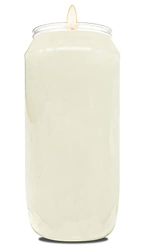 Hyoola 7 Day White Prayer Candles, 6 Pack - 6" Tall Pillar Candles for Religious, Memorial, Party Decor, Vigil and Emergency Use - Vegetable Oil Wax in Plastic Jar Container - size: 6 Pack