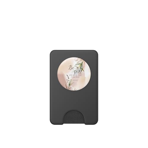Be Still Bible Verse Christian Quote Minimalist Floral PopSockets PopWallet for MagSafe - style: Magnetic PopWallet