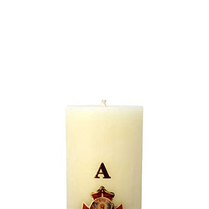 Cirio Pascual Paschal Candle – (10" inches - Regular / 1 Kilo) 100% Wax Religious with Alpha & Omega Symbol – Jesus Christ Church Candle for Holy Saturday Vigil, Resurrection & Worship - size: 10" inches - Regular / 1 Kilo