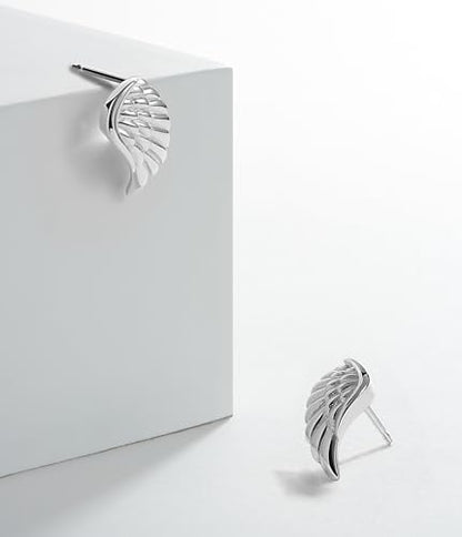 MORGAN & PAIGE Silver Rhodium 14k Rose 18k Yellow Gold Plated Angel Studs - color: Oxidized Silver