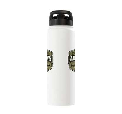 Raising Arrows Since 2026 Psalm 127:4 Faith Family Dad Stainless Steel Insulated Water Bottle - color: White