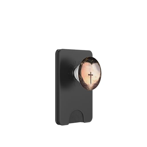 Jesus Christ Cross Sunrise Heaven Heart PopSockets PopWallet for MagSafe - style: Magnetic PopWallet