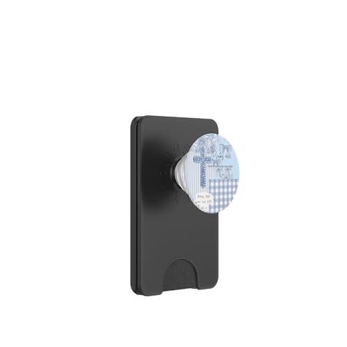 Blue Bow Floral Christian Collage Bible Verse Pattern Cross PopSockets PopWallet for MagSafe - style: Magnetic PopWallet