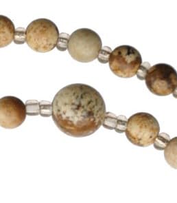 SINECERA Picture Jasper Twist 4mm Rosary Bracelet