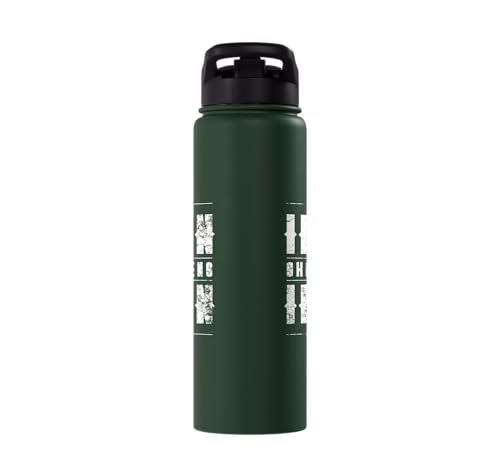 Iron Sharpens Iron Christian Gym Water Bottles Bible Verse Stainless Steel Insulated Water Bottle - color: Dark Green