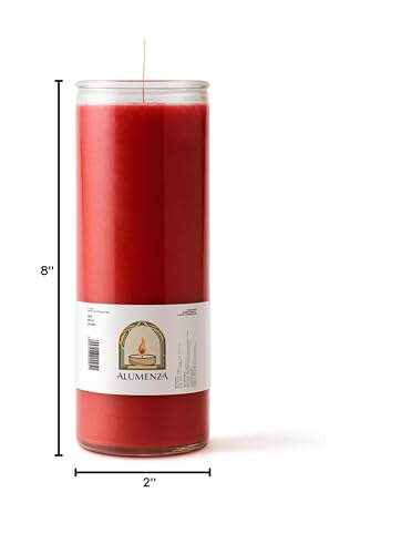 3pk Red Rojo 90hr | 7-Day Prayer Candles - Glass Jar Veladoras, Unscented Paraffin Wax | Love, Passion & Romance Novena - Catholic & Hispanic Church Altar, Memorial Vigil, Marriage Luck Gifts - color: Red