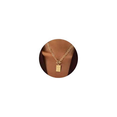 Robaice 14K Gold Plated Toggle Cross Necklace for Women - color: A Gold Cross Necklace