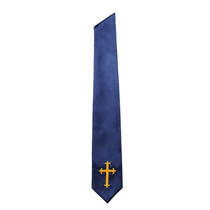 Clergy Stole & Choir Stole with Embroidered 60/72" - color: Navy Blue, size: 72 inch