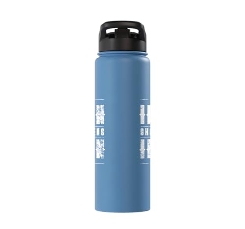 Iron Sharpens Iron Christian Gym Water Bottles Bible Verse Stainless Steel Insulated Water Bottle - color: Light Blue