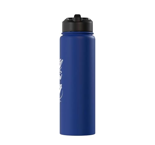Be Still and Know That I Am God Psalm 46:10 | Christian Gift Stainless Steel Insulated Water Bottle - color: Royal Blue