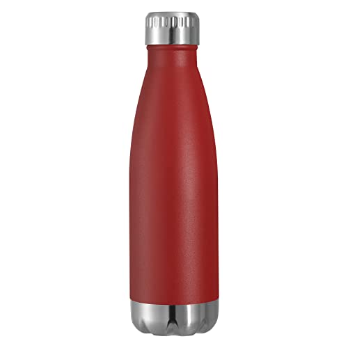 VEGOND 17oz Stainless Steel Water Bottles, Reusable Metal Sports Water Bottle Keeps Drink Hot and Cold, BPA Free Double Wall Vacuum Cola Shape Insulated Water Bottle for Camping Gym, 1 Pack - color: Wine red-, size: 17 Ounces