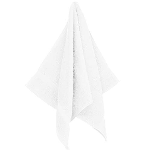 Monogrammed Hand Towel, Personalized Gift, 16 x 30 Inches - Set of 2 - Silver Embroidered Towel - Extra Absorbent 100% Turkish Cotton- Soft Terry Finish - For Bathroom, Kitchen and Spa- Script P White
