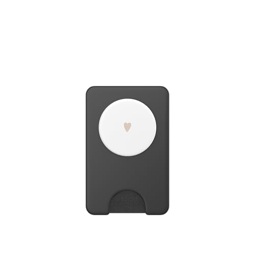Sand/Beige/Tan Hand Drawn Heart Minimalist Love PopSockets PopWallet for MagSafe - style: Magnetic PopWallet