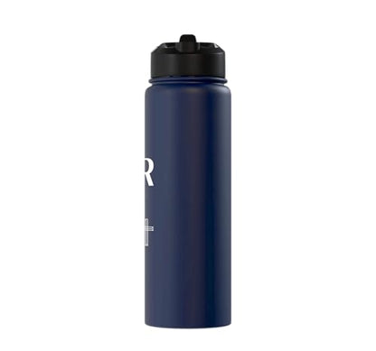 Created With A Purpose Ephesians 2 10 Verse Stainless Steel Insulated Water Bottle - color: Navy Blue