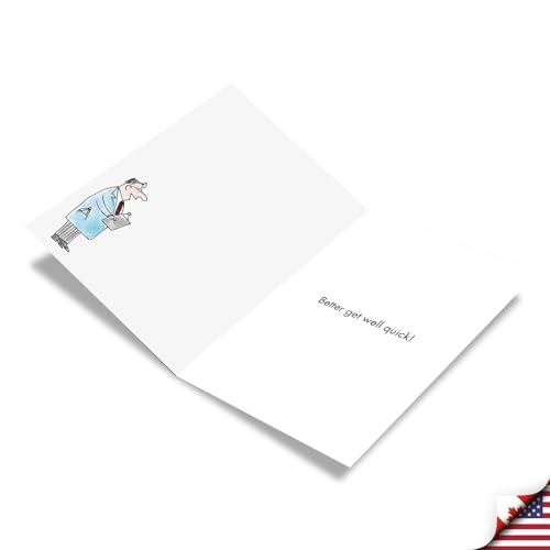 NobleWorks Get Well Soon Card Test Results Cartoon Humor C6959GWG - style: Test Results