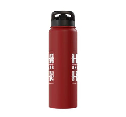 Iron Sharpens Iron Christian Gym Water Bottles Bible Verse Stainless Steel Insulated Water Bottle - color: Red
