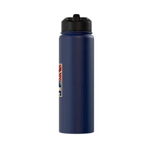 Sermon On The Mount Christian Faith Scripture Stainless Steel Insulated Water Bottle - color: Navy Blue